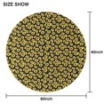 thumbnail image 6 of Black Yellow Sunflower Pattern Round Tablecloth 60"x60",Wrinkle Wipeable Table Cloth for Kitchen Dining Room Picnic Patio Party, 6 of 6