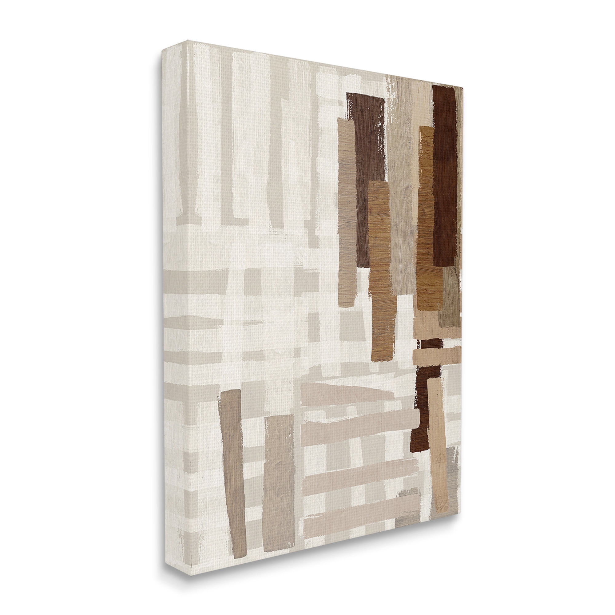Stupell Industries Rustic Hatched Pattern Abstract Painting Gallery Wrapped Canvas Art Print Wall Art, 36 x 48