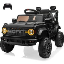 Ford Bronco Raptor 12V Powered Ride On Truck Toys, Kids Electric Car with Remote with Remote Control, Bluetooth, LED Light, Spring Suspension, 3 Speeds, 4 Wheelers, Black