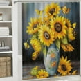 thumbnail image 6 of Fenyluxe Sunflowers Bee Pretty Shower Curtain Bathroom Decor 100% Polyester Home Bathtubs Decoration Mother's Day Shower Curtain Set with Hooks 60x72, 6 of 7