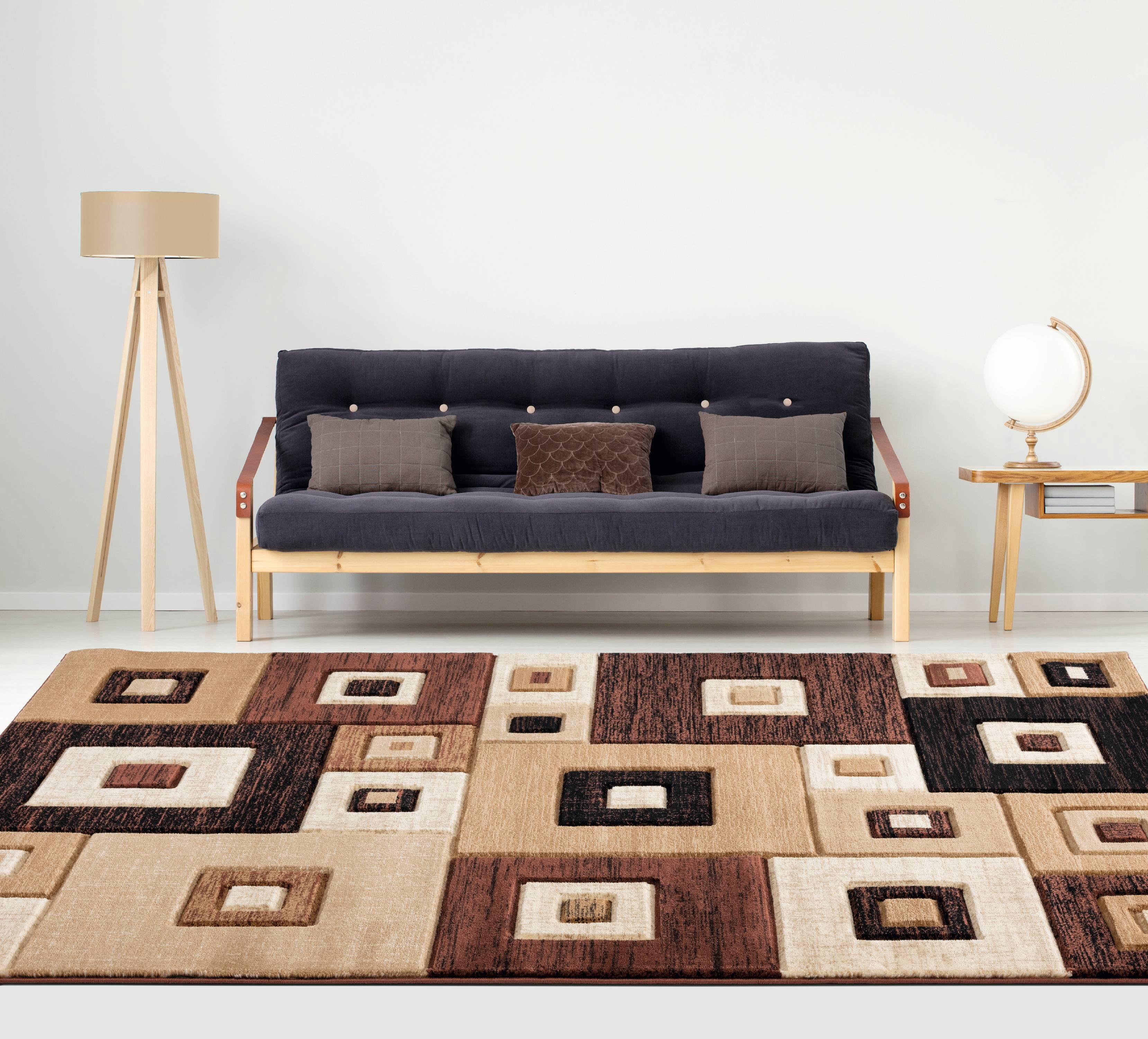 United Weavers Drachma Benson Modern Geometric Area Rug, Brown, 5'3" x 7'6"