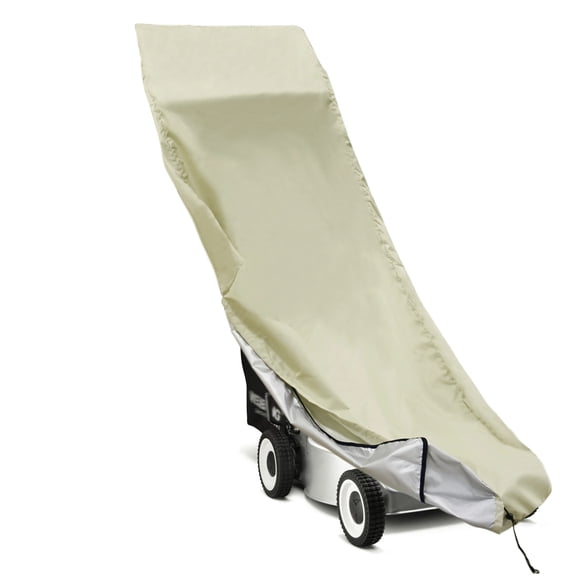 Lawn Mower Cover, Waterproof Push Mower Covers,Dust UV Protection Universal Oxford Lawnmower Covers with Drawstring & Storage Bag（khaki）
