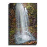 Luxe Metal Art 'Smoky Mountains Autumn Waterfall 3' by Grace Fine Arts Photography, Metal Wall Art, 16"x24"
