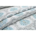 thumbnail image 3 of Cozy Line Home Fashions Peace of Mind Bedding Quilt Set, Light Sky Blue Aqua White Grey Printed 100% Cotton Reversible Coverlet Bedspread for Women, (Phacelia, King - 3 Piece), 3 of 4