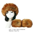 thumbnail image 7 of harmtty 1 Set Winter Cap Cuffs Set Solid Color Fluffy Faux Fur Empty Top Soft Keep Warm Elastic Cozy Women Hat Cuffs Set for Outdoor,Brown, 7 of 7
