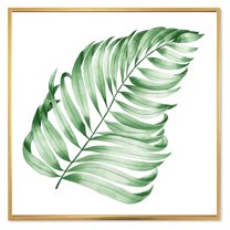 Designart 'Close Up Of Tropical Leaf Of Monstera II' Farmhouse Framed Canvas Wall Art Print