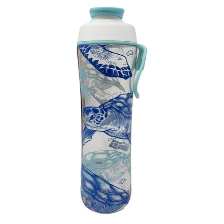 50 Strong BPA Free Gym Water Bottle with Ice Guard Flip Top Cap & Carry Loop - Cute Designer Prints - Perfect for Men, Women, Sports & Workout - 24