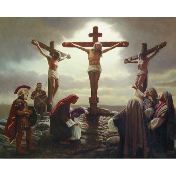 Catholic print picture - Jesus Crucified T - 8" x 10" ready to be framed