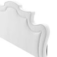 thumbnail image 3 of Headboard, Twin Size, White, Velvet, Modern Contemporary Mid-Century French Country, Mid Century Bedroom Master Guest Suite Room, 3 of 9