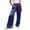 1-Blue, variant on Womens Satin Wide Leg Pants Elastic Drawstring Waist Lightweight Smooth Casual Trousers Solid Color Soft Breathable Long Pant with Pockets for Work Party Evening Daily Wear 1-White XXL