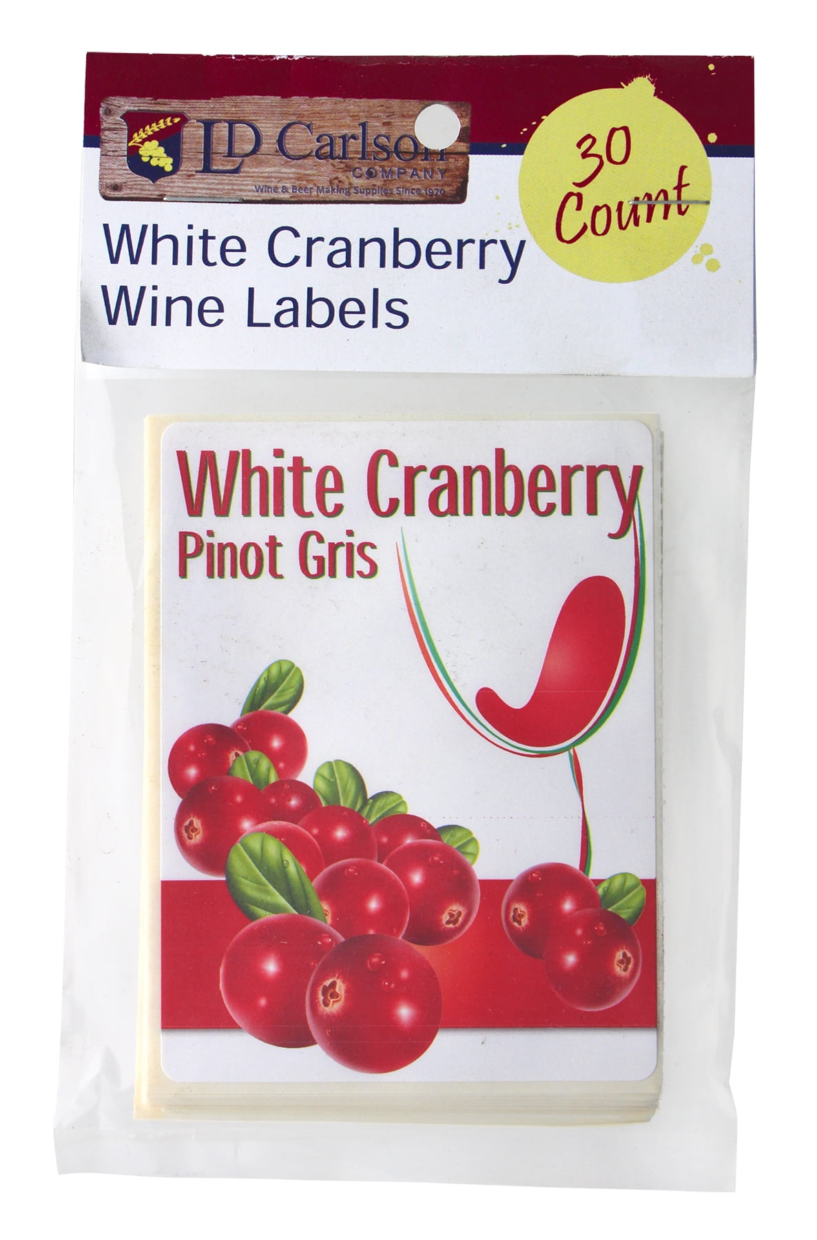 Island Mist White Cranberry Pinot Gris Wine Labels 30/pk