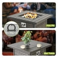 thumbnail image 5 of Nuu Garden Square 30" Outdoor Propane Fire Pit Table, 50,000 BTU Gas Fire Pit with Lid, Hand-Woven Wicker, with Glass Beads and CSA Certification, 5 of 10