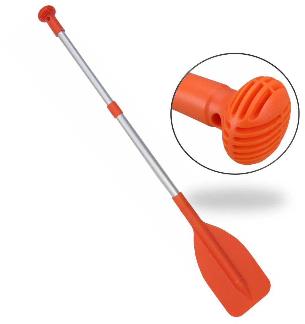 Pactrade Marine Boat Kayak Raft Set of 2 Mini Telescopic Emergency 22'' - 42'' Paddle Orange Blade Round Grip No Direction Limit New Design ( 2 pcs )