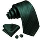 thumbnail image 2 of Juego de corbatas Barry.Wang de seda verde oscuro a rayas de 150 cm, 2 of 7
