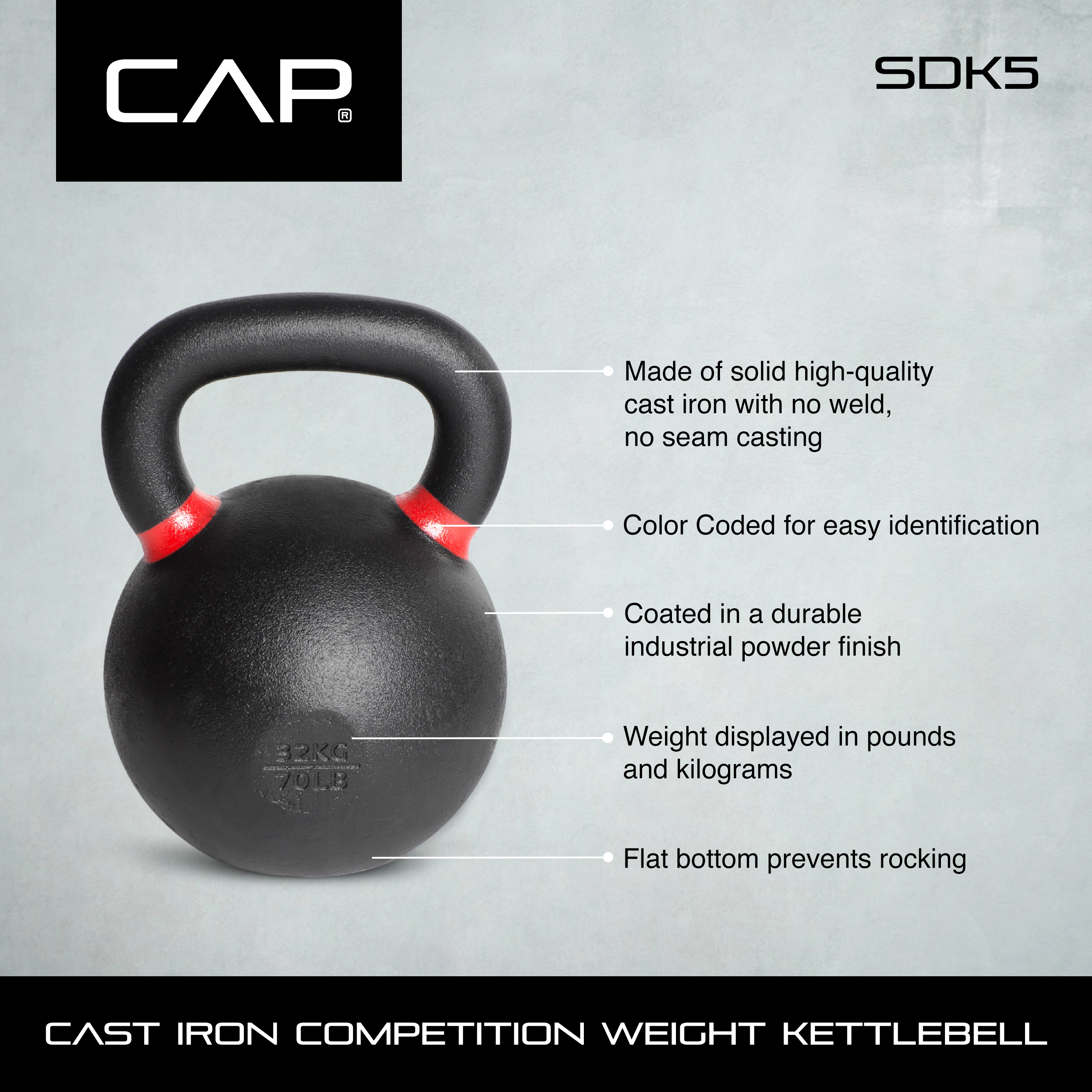 CAP Barbell Competition Weight Kettlebell 18 lb photo 5