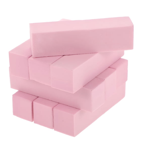 ACDANC 10pcs Four Sided Nail Buffer File Polishing Block Nail Grinding Sanding Sponge Tools Nail Grinding Block for Nail Salon (Pink)