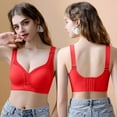 thumbnail image 2 of DORKASM Womens T Shirt Bra Plus Size Support Seamless Minimizer Everyday T Shirt Bra Red 34D, 2 of 3