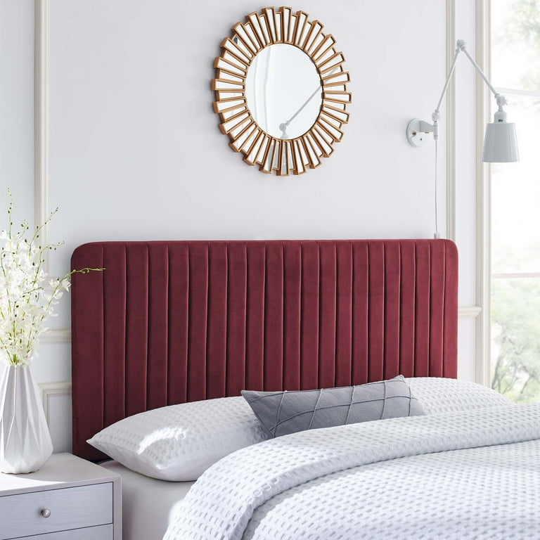Red velvet headboard deals