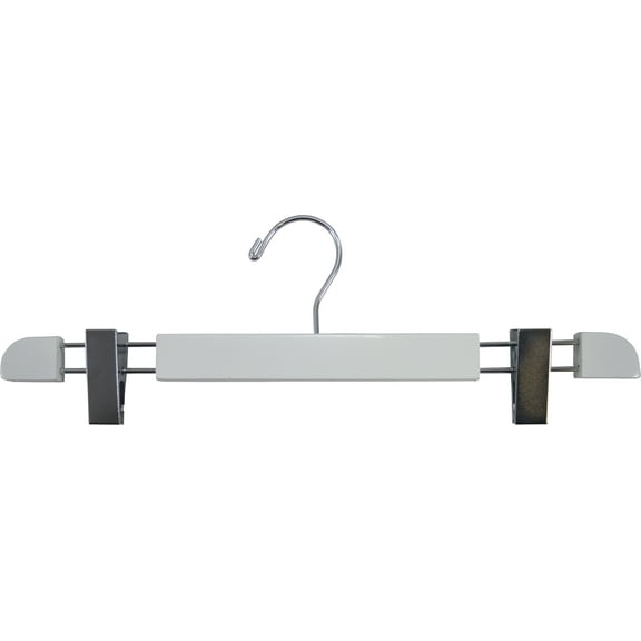 INTERNATIONAL HANGER White Low Profile Wood Bottom Hanger, 50 Pack