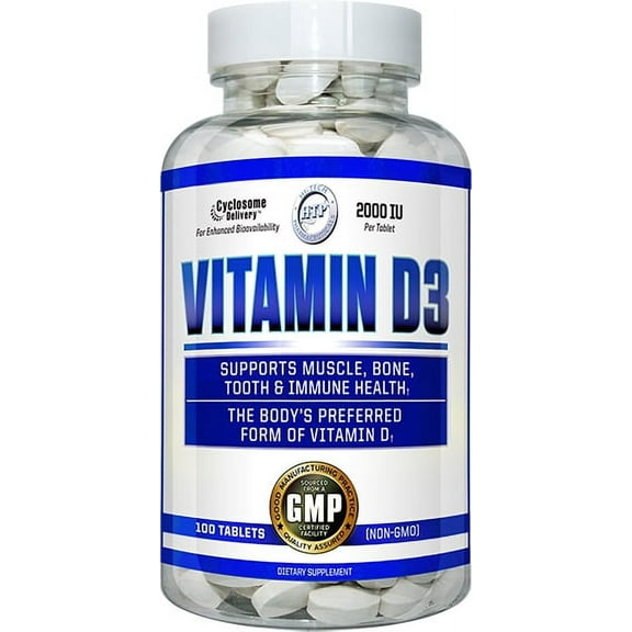 Hi-Tech Vitamin D3 2000 IU (100 Tablets) Muscle, Bone, Tooth, Immune Health