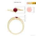 thumbnail image 6 of ANGARA Natural Bar-Set Solitaire Round Ruby Bypass Ring in 14K Yellow Gold for Women (Size-5mm) | July Birthstone, Birthday, Anniversary, Jewelry Gift for Women | Natural Ruby Ring, 6 of 10