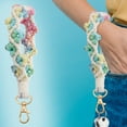 thumbnail image 2 of Panxico Porte-Clés Pendentif Design Dégradé Rose avec Sangle de Poignet Mode Tissée à la Main, 2 of 4