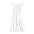 thumbnail image 5 of Girls Homecoming Dresses Girls Elegant Ruffle Sleeve Midi Dresses Ruffle Sleeve Smocked Flowy Dress Sleeveless Sundress Kids Semi Formal Dress White 7Y, 5 of 9