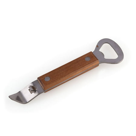 Bottle Opener & Can Tapper with Wood Handle