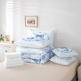 thumbnail image 6 of Erosebridal Girly Bowknot Print 7-Piece Twin Bedding Sets,Vintage Blue Monogrammed J Bedding Comforter Set For Kids Women,Reversible, 6 of 7