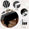 thumbnail image 5 of Black White Stripe Table Cloth Waterproof Tablecloths, Modern Rustic Vertical Striped Tablecloth Dining Table Cover for Kitchen Party Tabletop Outdoor, Rectangle Tablecloth 60x120 Inch, 5 of 9