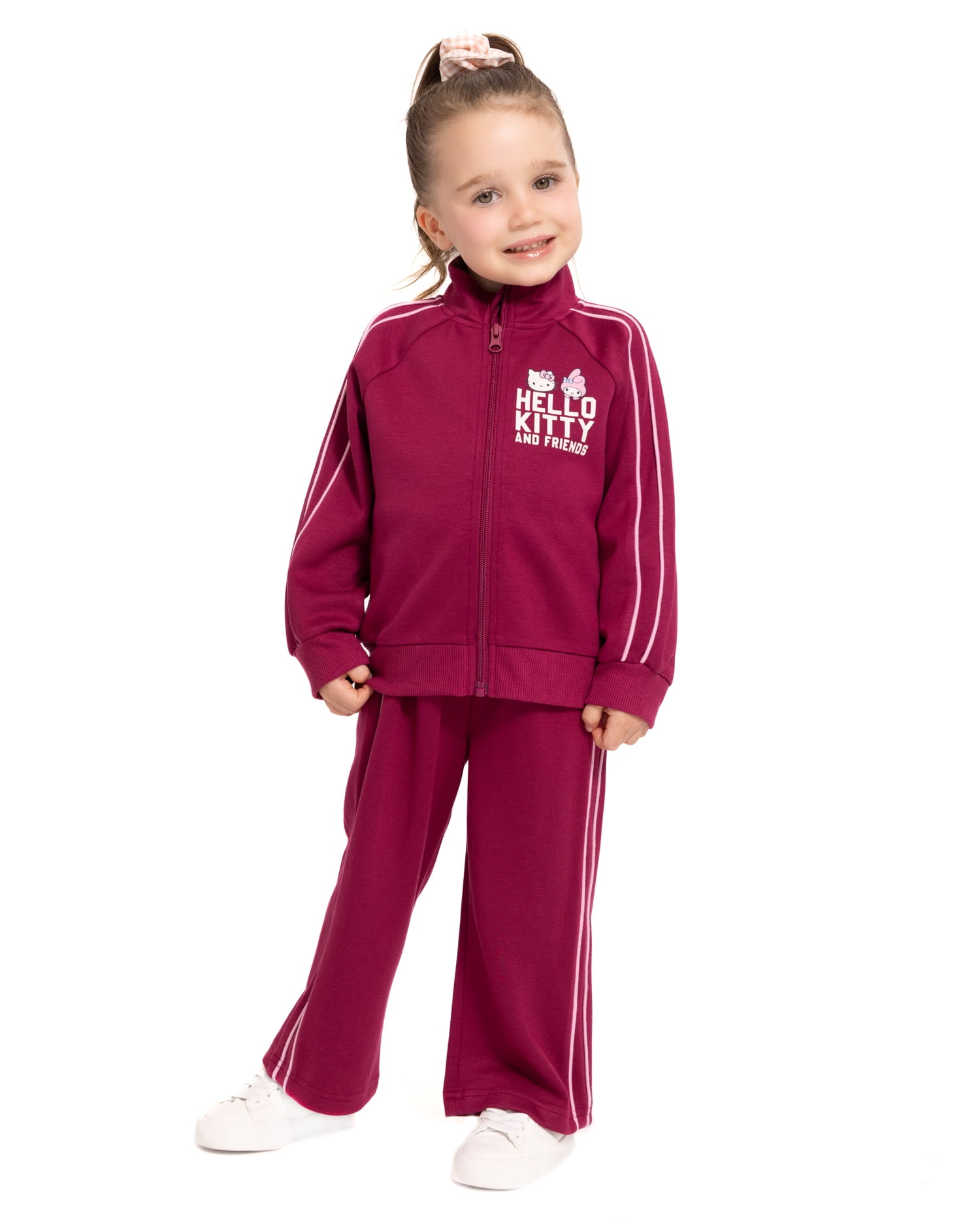 Hello Kitty Toddler Girls Full-Zip Tracksuit Jacket and Pants Set, 2 Piece, Sizes 12M-5T