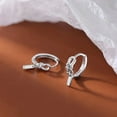 thumbnail image 3 of Cute CZ Bow Small Hoop Earrings for Women Cartilage 925 Sterling Silver Small Huggie Helix Hoops Earring, 3 of 7