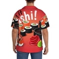 thumbnail image 5 of Xecao offers the Sushi for Men's Casual Short-sleeved Shirt, a button-up collared shirt with a pocket, perfect for beach vacations and yacht travel in the X-Large size., 5 of 7