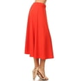 thumbnail image 2 of Women's Solid Print Casual Comfy Elastic A-line Knee Midi Skirt, 2 of 3