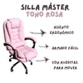 thumbnail image 2 of Silla de Oficina Master Ergonómica Giratoria Ajustable Acolchada Rosa, 2 of 5