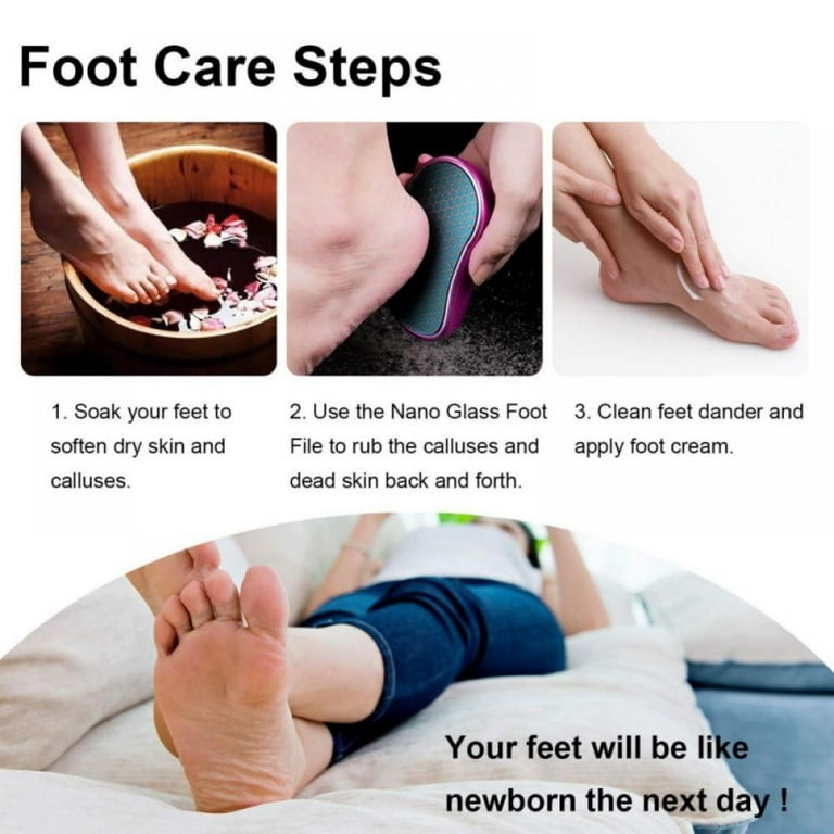 Foot File, Foot Callus Remover for Feet, Crystal Foot Scrubber