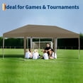 thumbnail image 4 of 10x20 pop - up canopy tent (no side walls): 3 adjustable heights, 6 sandbags (brown), 4 of 6