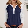 thumbnail image 2 of Godom Blouses for Women Fall Long Sleeves V Neck Tops Casual Knit Tunic Loose Fit T Shirt, 2 of 7