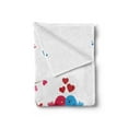 thumbnail image 2 of Kissing Soft Flannel Fleece Throw Blanket, Romantic Illustration with Colorful Birds in Love Singing on Branches, Cozy Plush for Indoor and Outdoor Use, 70" x 90", Multicolor, by Ambesonne, 2 of 5