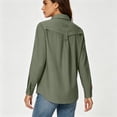 thumbnail image 4 of Gamivast Women's Long Sleeve Shirts upf Sun Protection Quick Dry Lightweight Fishing Shirt with Zipper Pockets for Hiking Safari Outdoor Activewear Tops Army Green XXL, 4 of 7