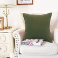 thumbnail image 4 of 2pcs comfortable washed cotton solid color pressed edge Hold Pillowcase simple atmospheric pillowcase - Moss green, 4 of 5