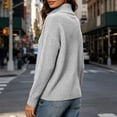 thumbnail image 7 of Maean Womens Quarter Zip Sweater V Neck Collared Long Sleeve Knit Sweaters Casual Loose Pullover Tops, 7 of 7