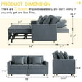 thumbnail image 3 of YODOLLA 3-in-1 Futon Pull Out Couch &  71" Sleeper Sofa Bed for Living Room & Bedroom, Convertible Loveseat in Dark Gray, 3 of 8