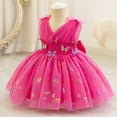 thumbnail image 6 of OBEEII Princess Tulle Dress for Girl Layered Ruffle Tutu Dress Cute 3D Butterflied First Birthday Party Gowns Flower Girl Wedding Dress Communion, 6 of 9