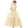 thumbnail image 2 of Ekidsbridal Girl Pageant Flower Girl Dress - Satin Heart Cutout with Ruffled Tulle 329-A (Size: 4-12), 2 of 3