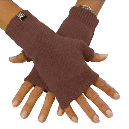 

Knit Fingerless Mittens Superfine Baby Alpaca Small Harvest Brown