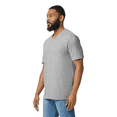 thumbnail image 4 of Gildan Men's Softstyle V-Neck T-Shirt, Short Sleeve Cotton Blend Modern Tee, Sport Grey, 9 Pack, L, 4 of 5
