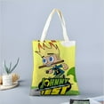 thumbnail image 2 of Johnny Test-theme canvas Tote Bag for Women Aesthetic Shopping Grocery Reusable Bags with Inner Zipper Women Gift 13.8 x 15.8 inches（35x40cm）, 2 of 6