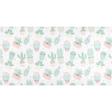 Bestwell Cute Summer Cacti 39" x20" Soft and Absorbent Bathroom Rugs,Quick Dry Machine Washable Bath Mat for Bathroom Kitchen Bathtub