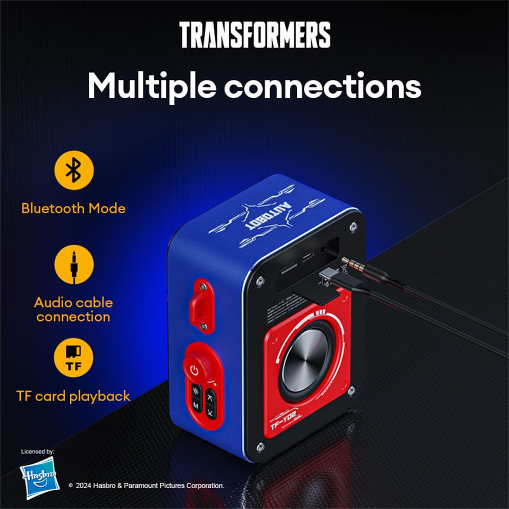 Bluetooth Speaker, Bluetooth 5.4 Smart Wireless Portable Speaker, IPX3 Waterproof Cyber-Style Mechanical Speaker, Supports 2-Unit Interconnected Portable Audio Broadcasting, Blue